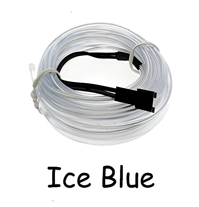 Світлодіодна стрічка RESTEQ блакитна 3 м ICE BLUE LED неоновий провід з контролером для костюмів декору авто Київ - фото 3
