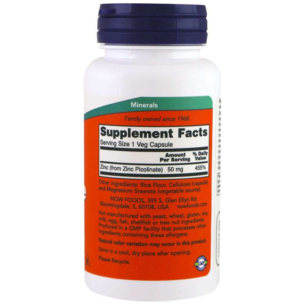 Цинк пиколинат Now Foods Zinc Picolinate 50 мг 120 капсул Киев - изображение 2