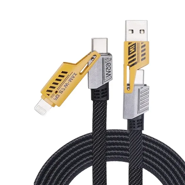 Кабель для быстрой зарядки 4 в 1 PD 60W шнур трансформер для зарядки гаджетов 1,5 метра Запоріжжя - фото 1