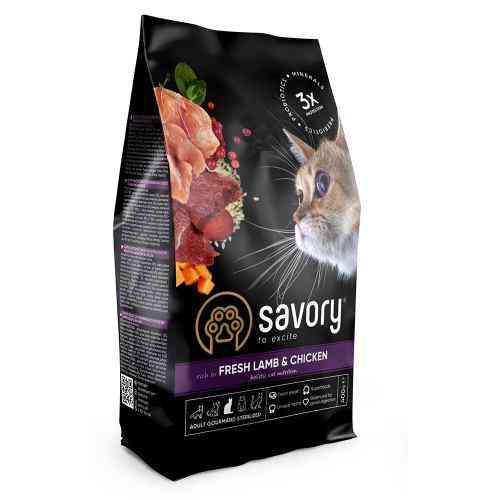 Сухий корм Savory для стерилізованих котів, зі свіжим ягням і куркою, 400 г Київ