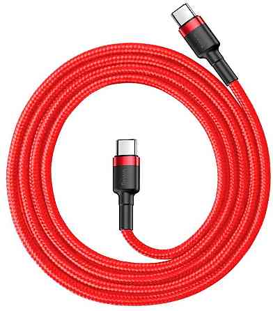 Кабель Baseus Cafule USB Cable Type-C-Type-C 3A 1m, колір червоний CATKLF-G09 Одеса