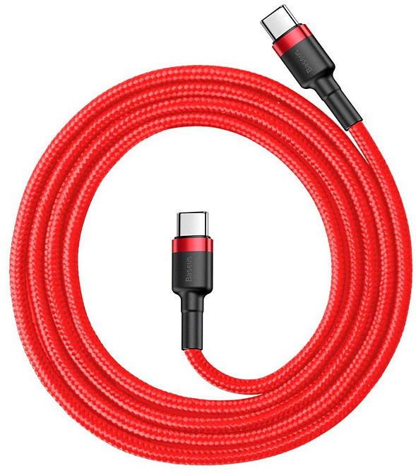 Кабель Baseus Cafule USB Cable Type-C-Type-C 3A 1m, колір червоний CATKLF-G09 Одеса - фото 1