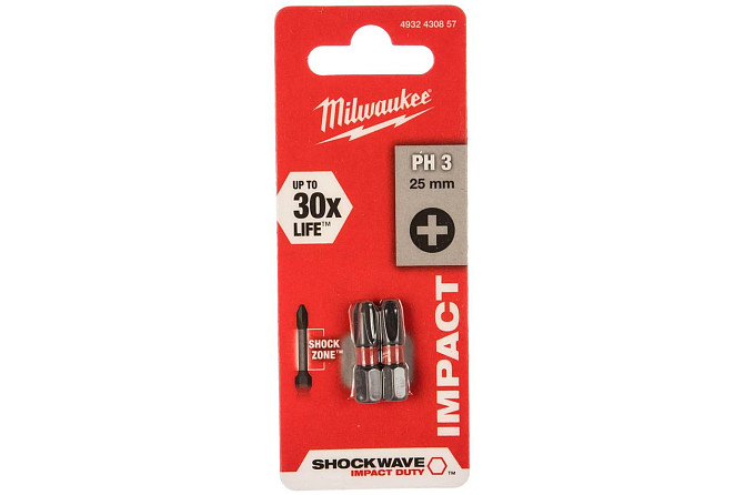 Бита SHOCKWAVE (PH3, 25 мм, 2 шт.) Milwaukee 4932430857 Коломыя - изображение 1