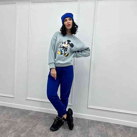 Двокольоровий спортивний костюм з шапкою "Minnie" оптом | Батал | Розпродаж моделі Київ