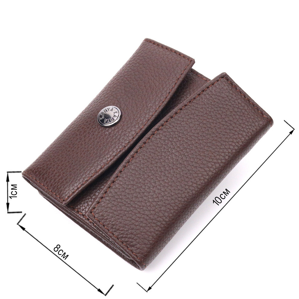 Женский компактный кошелек из натуральной кожи KARYA 21341 Коричневый Киев - изображение 3