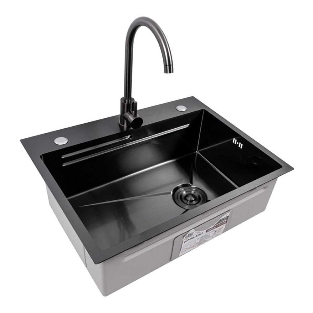 CM 64*50B Кухонна мийка PVD чорна (Work station) Valeso Handmade Коломыя - изображение 5