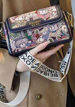 Сумка кросс-боди небольшая через плечо с мишками. Харьков