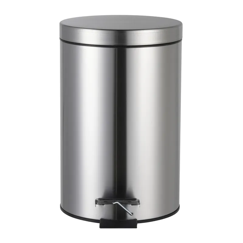 Відро для сміття з плавним закриванням кругле Zerix Solo-TC0205 SS Color 5 л колір нержавійка антипалець (ZX5888) Чернівці - фото 2