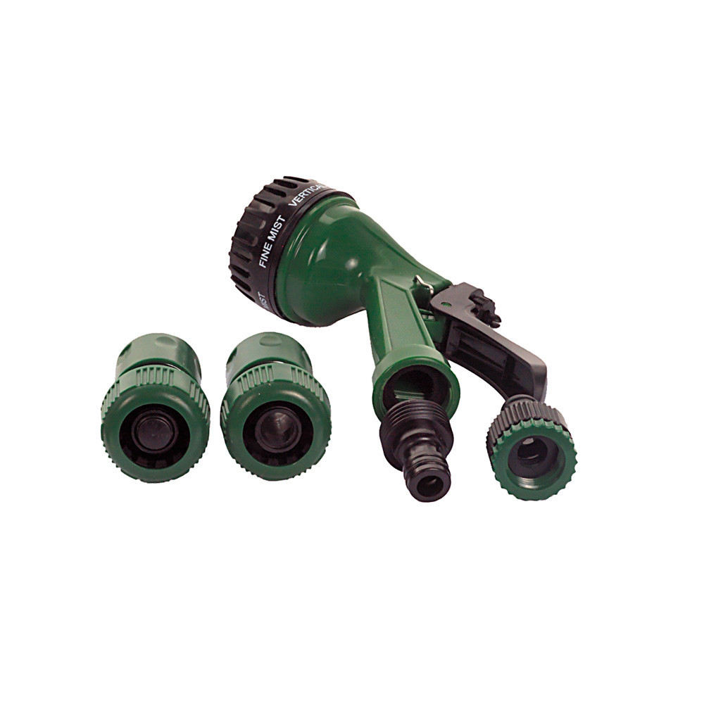 Набор для полива пистолет-распылитель 7 режимов, 2 коннектора ¾