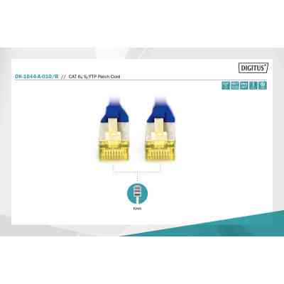 Патч-корд 1м, CAT 6a S-FTP, AWG 26/7, Cu, LSZH, blue Digitus (DK-1644-A-010/B) Вінниця