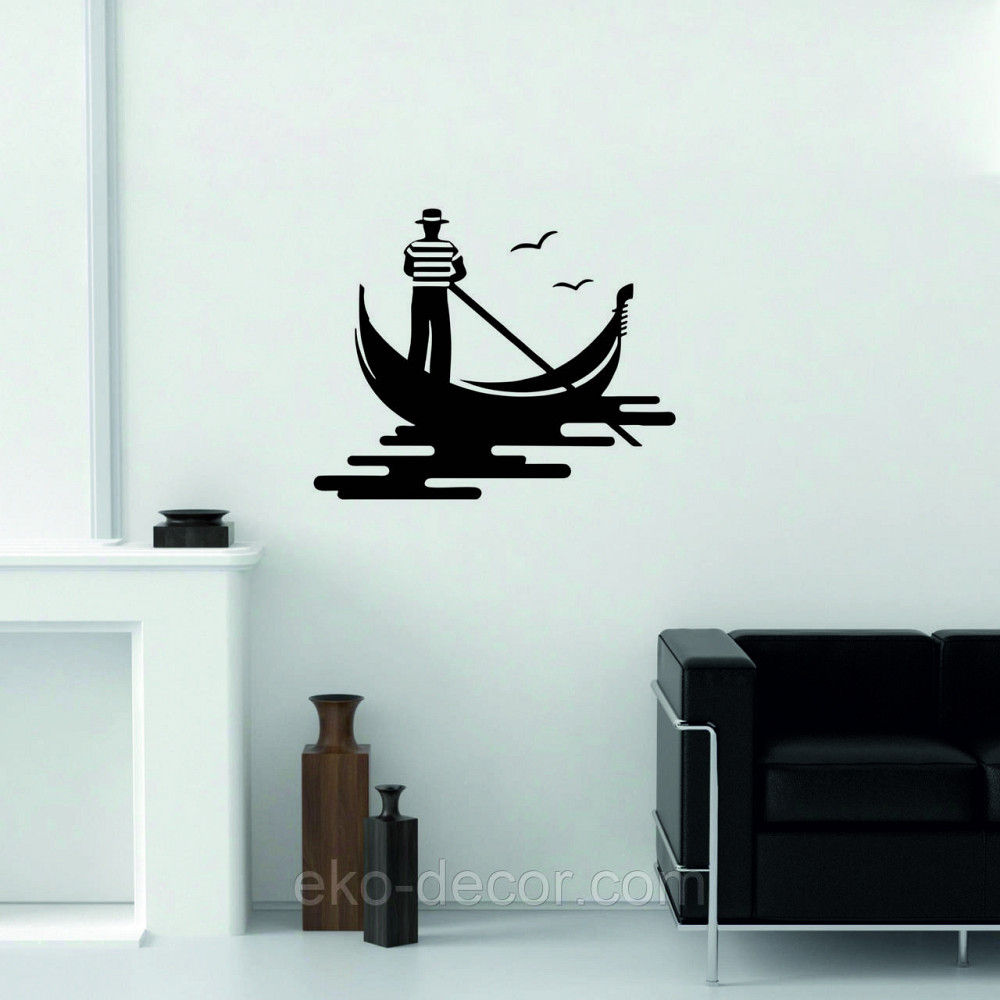 Декоративное настенное Панно «Венецианский гондольер» Декор на стену 90*72 см, Черный Киев - изображение 9