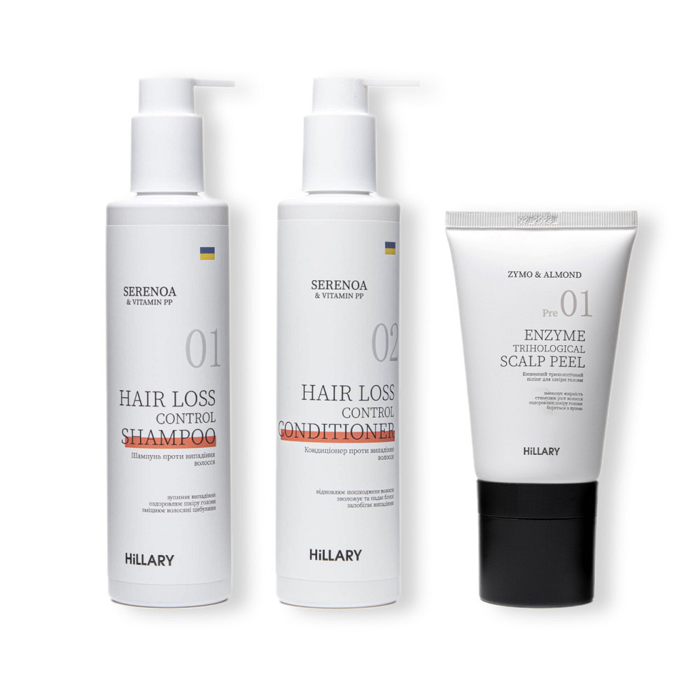 Ензимний пілінг для шкіри голови + Комплекс проти випадіння волосся Hillary Serenoa & РР Hair Loss Control Київ - фото 1