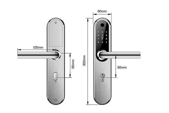 Розумний дверний біометричний замок SEVEN LOCK SL-7768BF (85 мм) silver Київ