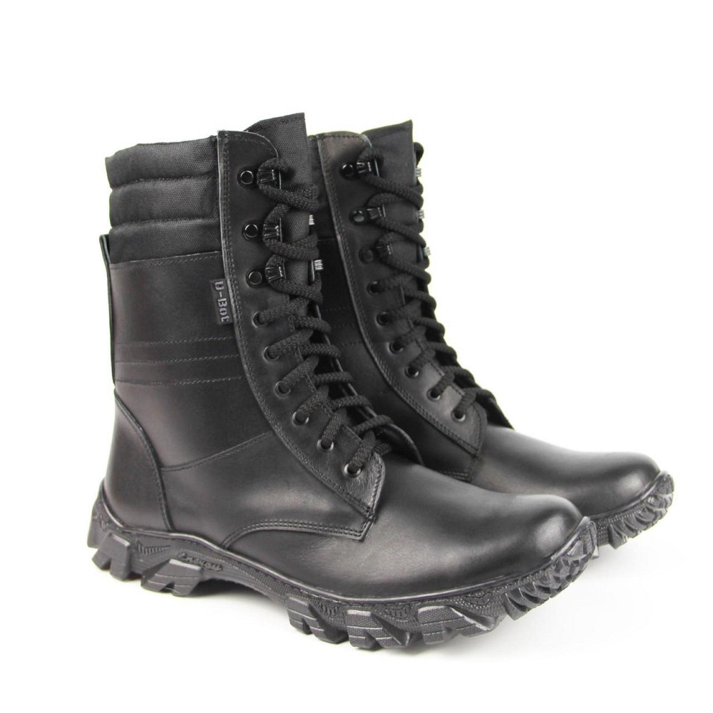 Чоловічі військові шкіряні демісезонні берці Спринт чорні, міцні тактичні берці прошити та проклеєні Львів - фото 2