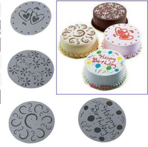 Трафарети для торта набір 4 штуки 20 см сірий Київ