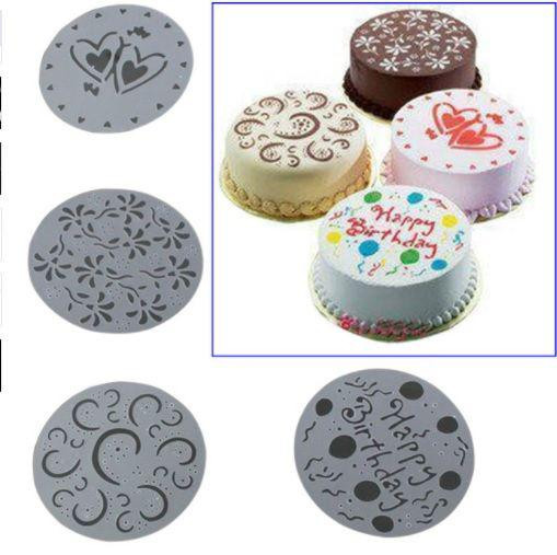 Трафареты для торта набор 4 штуки 20 см серый Киев - изображение 1