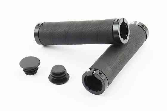 Ручки керма 130мм з затискачем Lock-On з двох сторін, екошкіра, чорні PU-192A Київ