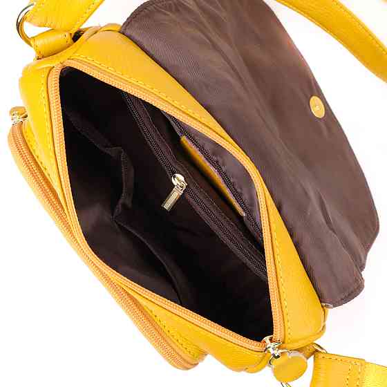 Шкіряна сумка для жінок на день Жовтий (Vintage) Київ