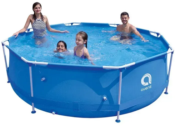 Каркасный садовый бассейн Avenli (305 х 76 см) круглый, для взрослых и детей, Синий (17798) Киев