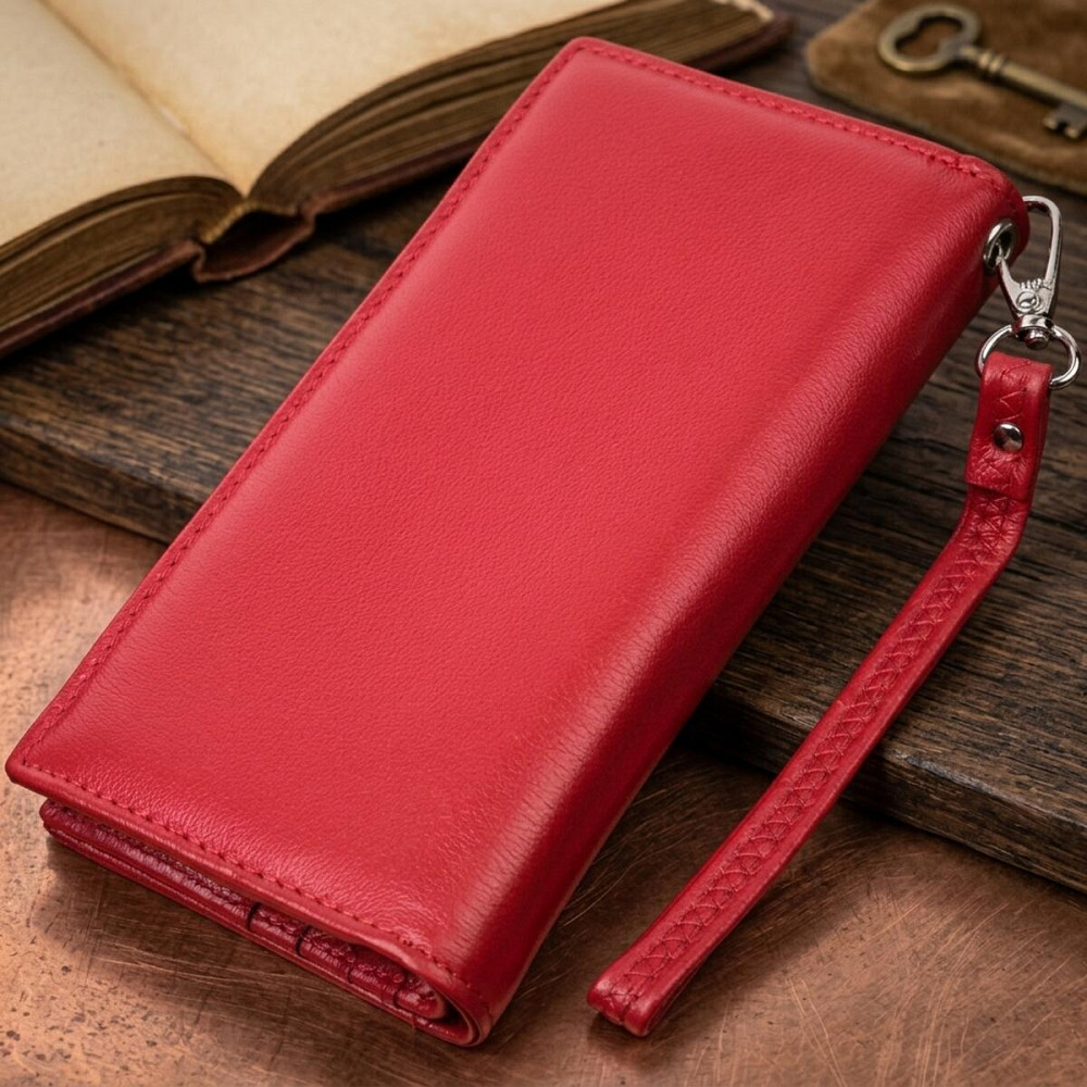 Яркий кошелек-клатч для стильных женщин из натуральной кожи ST Leather 22533 Красный Киев - изображение 14