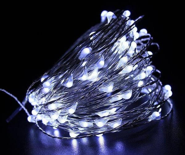 Гірлянда роса 150 метрів гірлянда капля роси з режимами 1500 лед Niki Light гірлянда на пульті вулична гірлянда 220в  біла Київ - фото 8