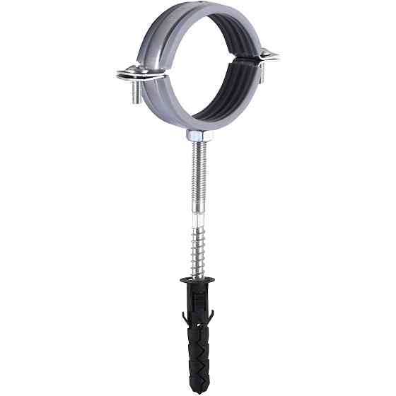 Хомут в зборi CR  2″ (59-65мм) з гвинтом-шурупом 8*100 та дюбелем в уп., сірий Тернопіль