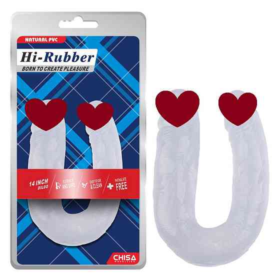 Фаллоимитатор двойной реалистичный Chisa Hi-Rubber 14, прозрачный Sex Aura Киев