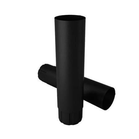 Труба водосточной системы Budmat Flamingo 125\90 Черный Львов - изображение 1