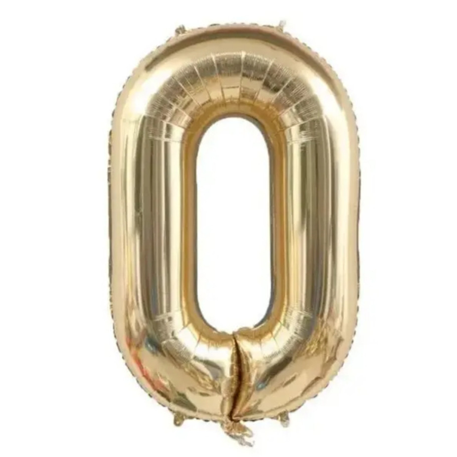 Цифра фольгована 0 біле золото 80 см Київ - фото 1