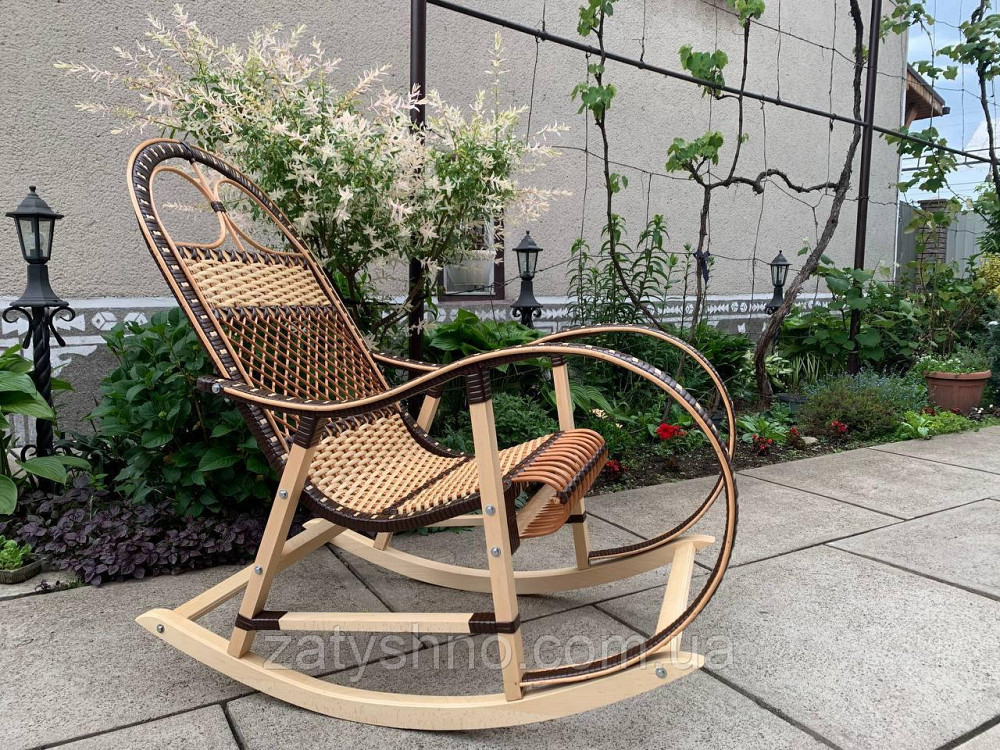 Плетеное кресло-качалка из лозы | кресло-качалка для отдыха садовая для дачи Киев - изображение 4