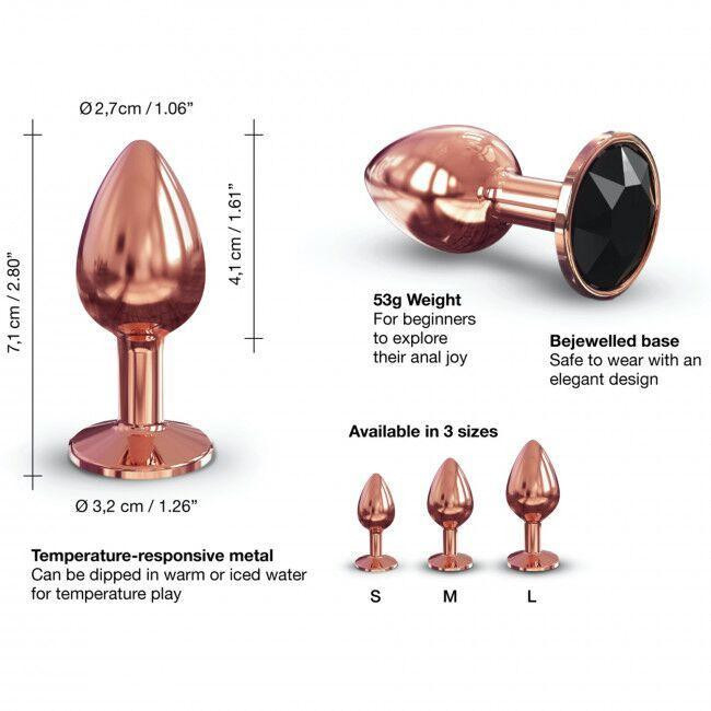 Металлическая анальная пробка с украшением в виде кристалла Dorcel - Diamond Plug Rose Gold S Sex Aura Киев - изображение 3