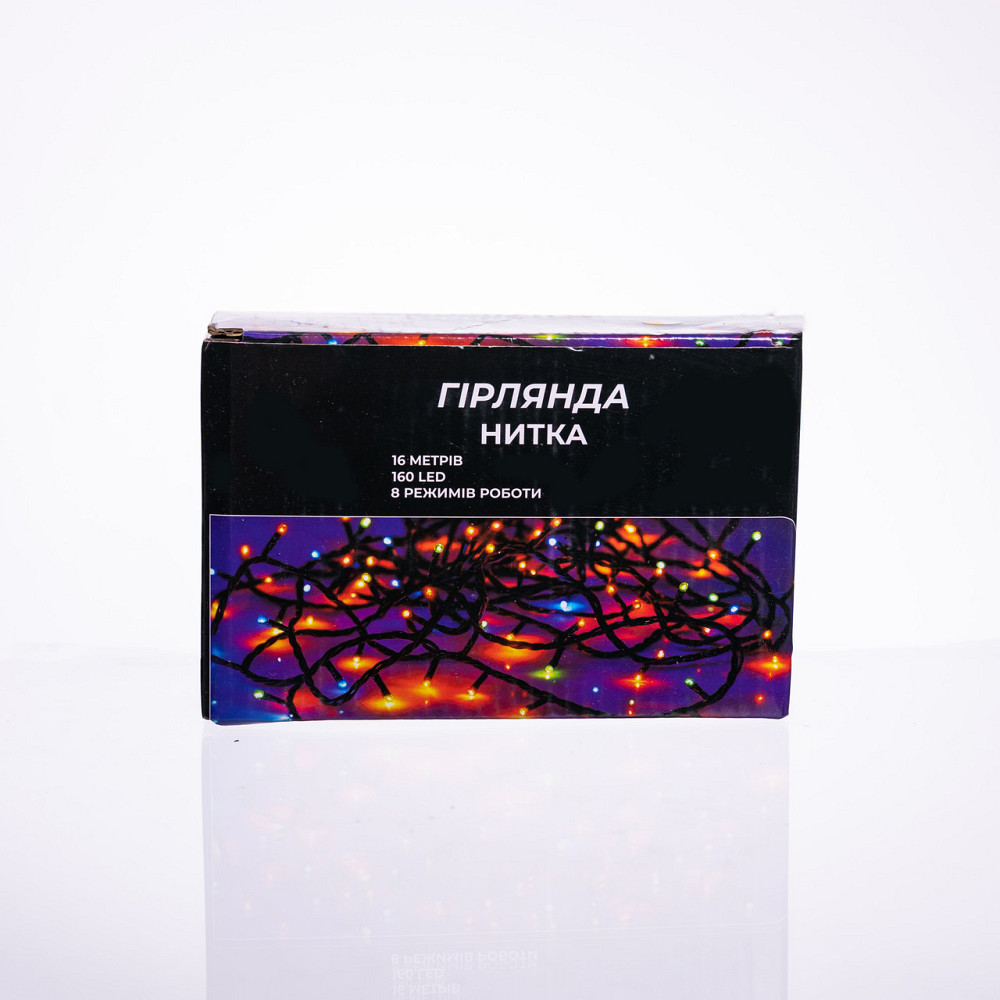 Garlando Новорічна гірлянда кімнатна нитка 14 м 160 LED чорний провід Жовтий W160LED16MBY Коломия - фото 7