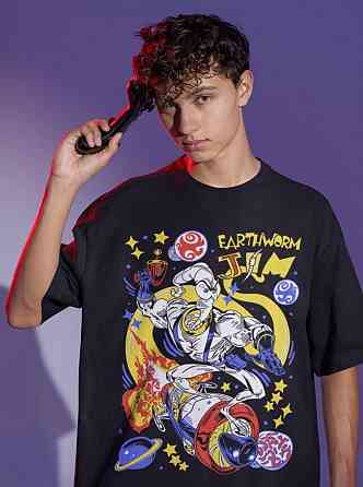 Футболка з аніме принтом Нев Джіммй Буффетт Тоур оверсайз (S/M/L) Чорний AnimeJ0920 Дніпро