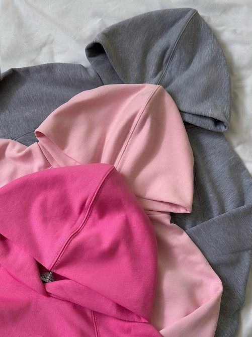 Женская теплая оверсайз худи с кулиской турецкая трехнить пенье хлопок Одесса - изображение 9