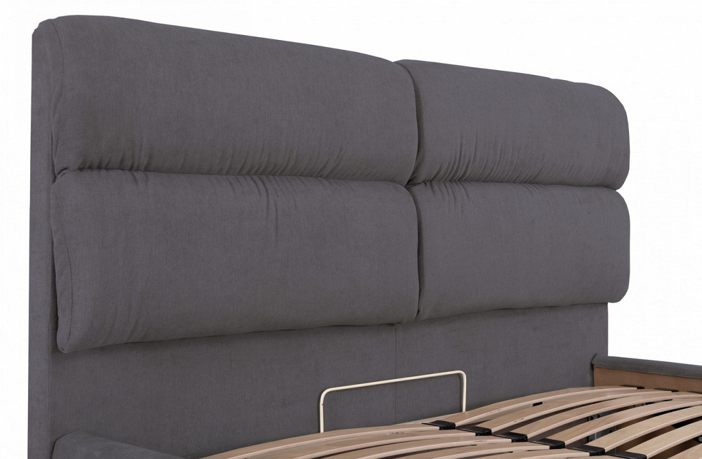 Кровать Oxford VIP 140 х 200 см Мисти Dark Grey С дополнительной металлической цельносварной рамой Темно-серый Днепр - изображение 15