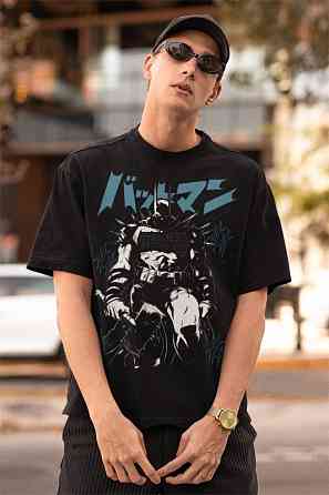 Футболка для мальчика аниме Батман Мигхт Суперхеро Комик оверсайз (рост от 165 до 180 ) Черний AnimeJ0218m Днепр