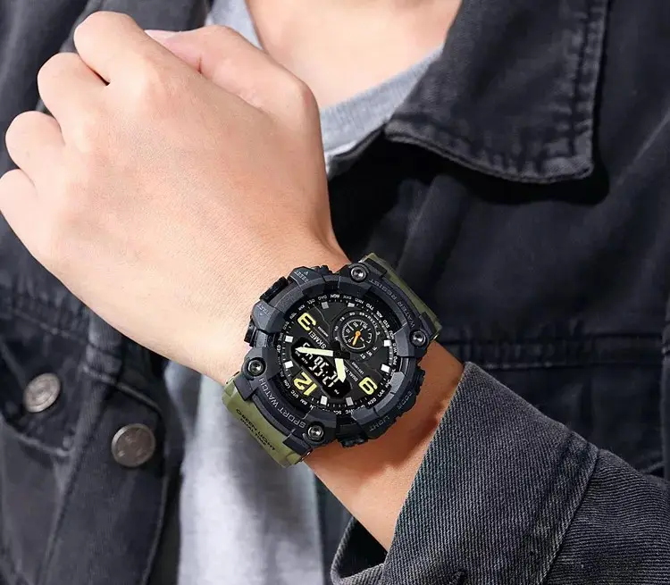 Мужские спортивные наручные часы Skmei 1637 водонепроницаемые (Зеленый) Винница - изображение 5