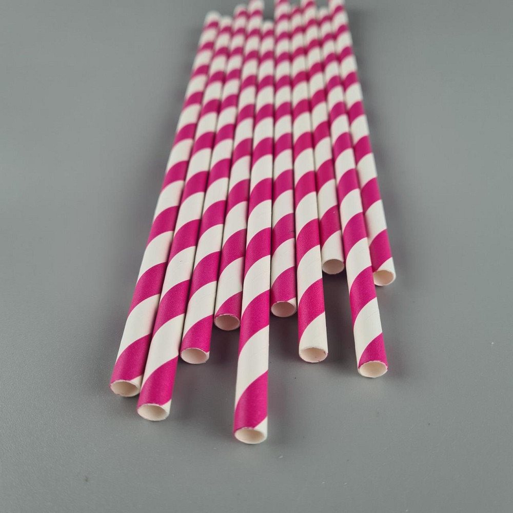 Соломка трубочка паперова Ø 5 мм 20 см "Віта " біло-рожева 25 шт (1 пачка) Харків - фото 1