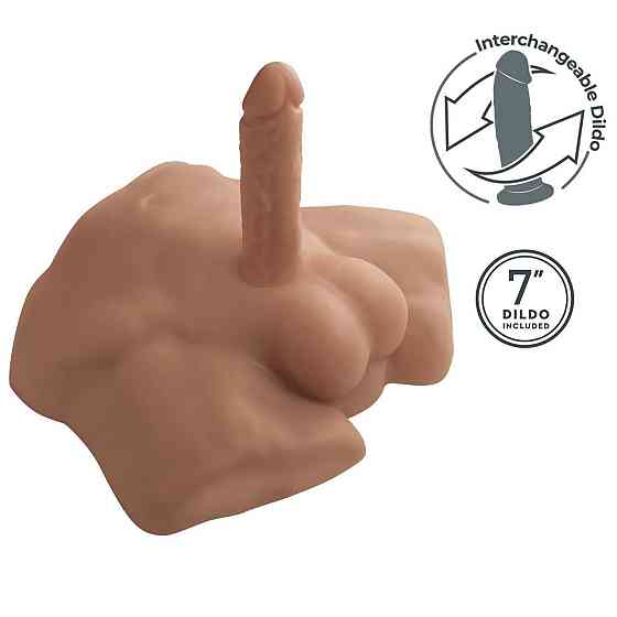 Полуторс с фаллоимитатором на присоске SilexD Apollo S Male Torso Caramel Sex Aura Киев