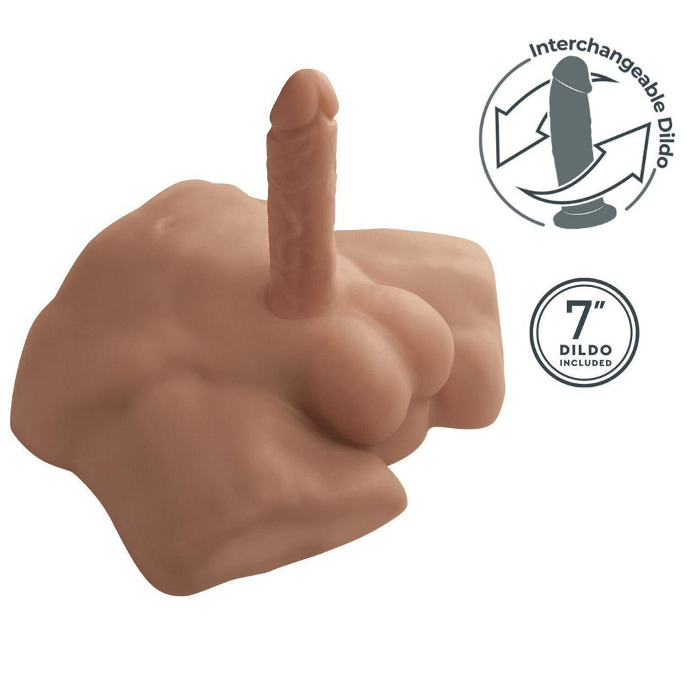 Полуторс с фаллоимитатором на присоске SilexD Apollo S Male Torso Caramel Sex Aura Киев - изображение 6