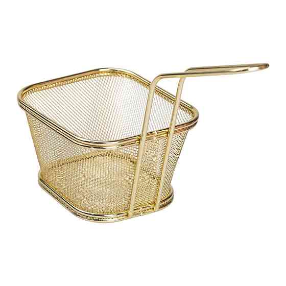 Кошик сервірувальний для картоплі фрі та снеків 13×11×7 см Золота HP-19-4-L-G Коломия