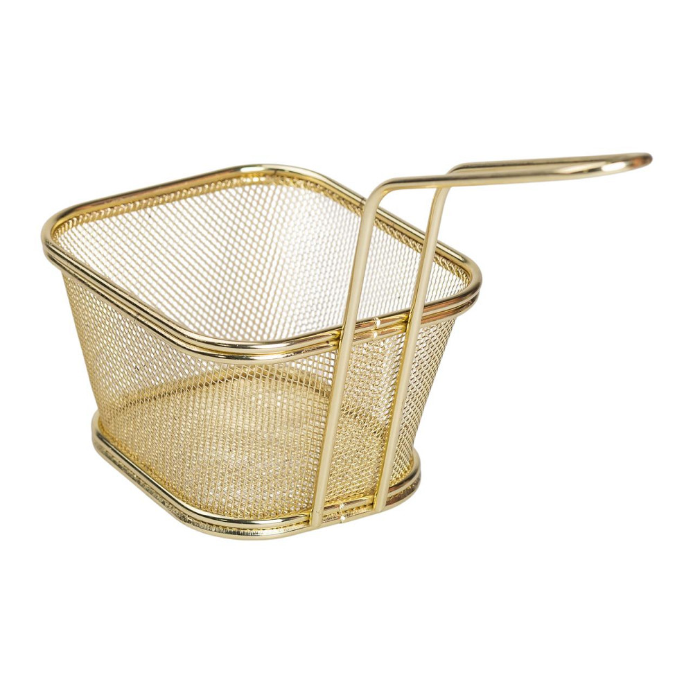 Кошик сервірувальний для картоплі фрі та снеків 13×11×7 см Золота HP-19-4-L-G Коломия - фото 3