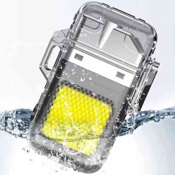 Зажигалка спиральная водонепроницаемая электронная с LED фонариком и зарядкой от USB CW-33 Львов