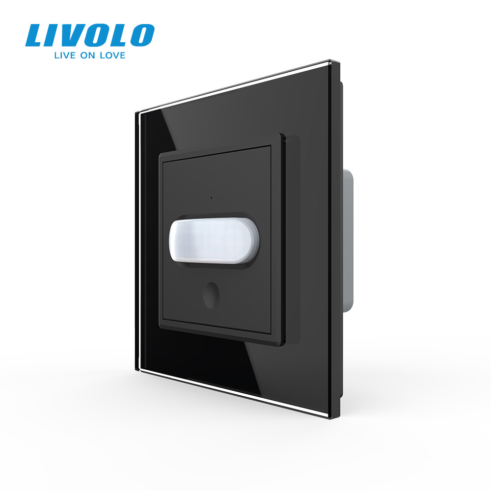 Датчик присутності та руху з автоматичним та ручним керуванням Livolo чорний скло (VL-C7FCU-2BP) Коломыя - изображение 1