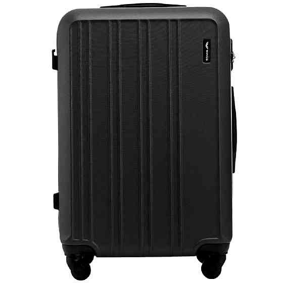 Валіза пластикова Wings HRR01 середня 65 см чорна Київ