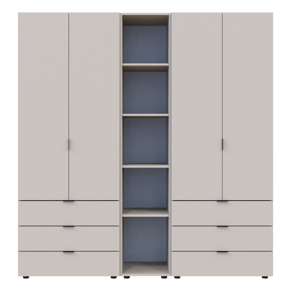 Комплект шкафов для одежды Doros Гелар (3 шт.) 193,2х49,5х203,4 см Кашемир (DRS-011249) Львов - изображение 1