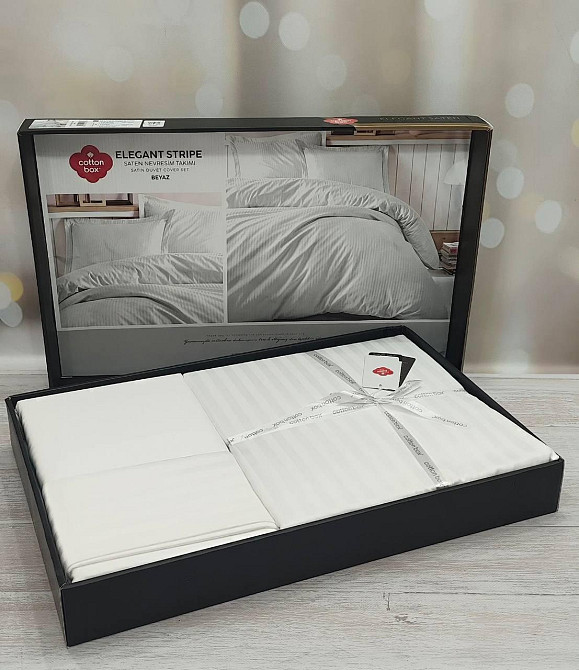 Постельное белье в полоску (подарочный набор) (р240х260) (Турция) Одесса - изображение 1