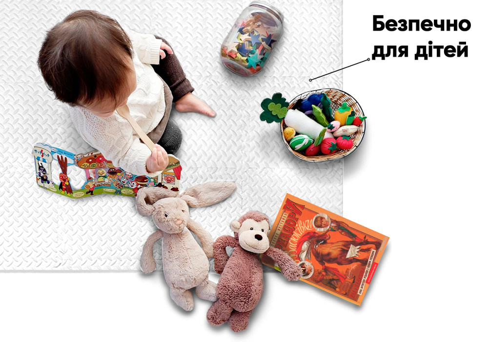 Татамі мат EasyFit SwallowTail 4 шт (60х60х1 см) пазл хвіст ластівки білий Коломия - фото 3