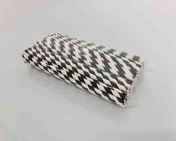 Соломка паперова трубочка вита 100шт Чорні (1 шт) Харків