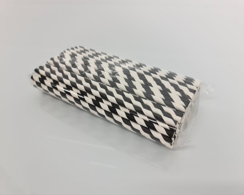 Соломка паперова трубочка вита 100шт Чорні (1 шт) Харків - фото 3